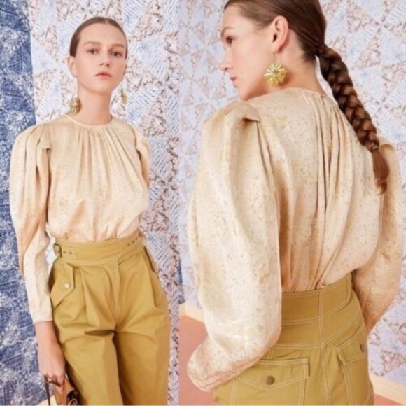 Ulla Johnson Gilded Ballon Sleeve Ivy Blouse in Sand - Picture 11 of 16